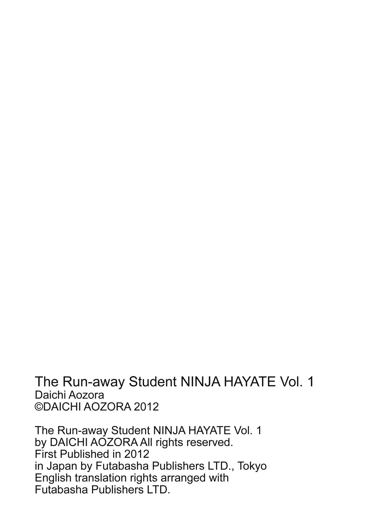 The Run-Away Student Ninja Hayate - Vol.1