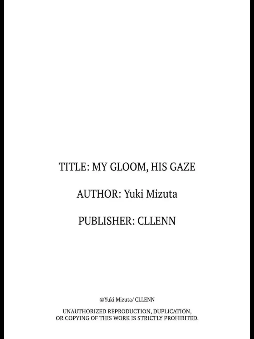 My Gloom, His Gaze - Chapter 1