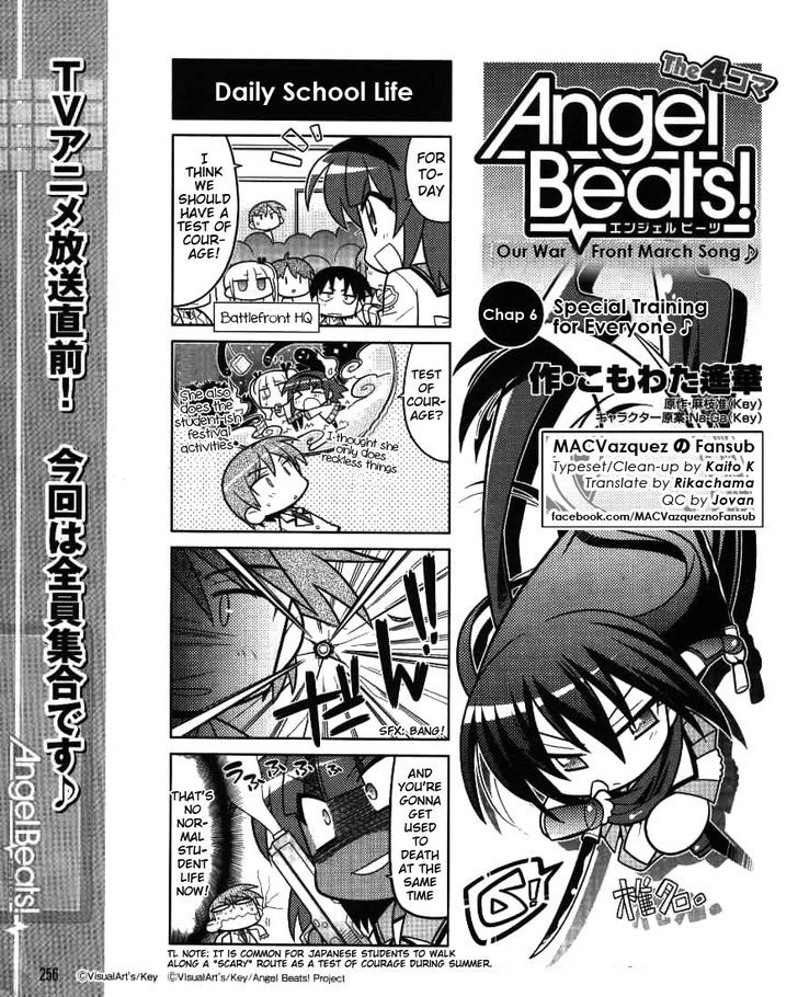 Angel Beats! The 4-Koma - Bokura No Sensen Koushinkyoku - Vol.1 Chapter 6 : Special Training For Everyone