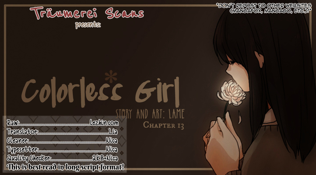 Colorless Girl - Chapter 13 : Friday, July 19Th