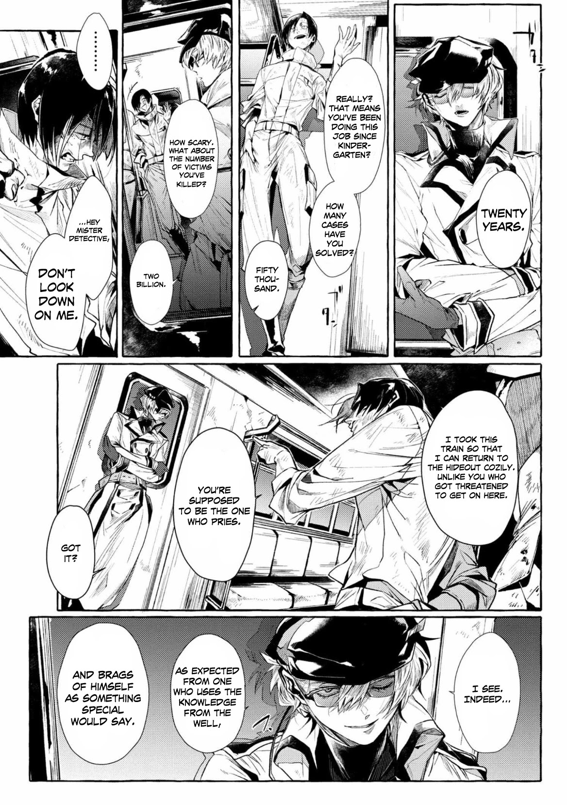 Bungou Stray Dogs Gaiden: Ayatsuji Yukito Vs. Kyougoku Natsuhiko - Chapter 8.1: Act 5: Inside The Passenger Train/Noon/Cloudy①