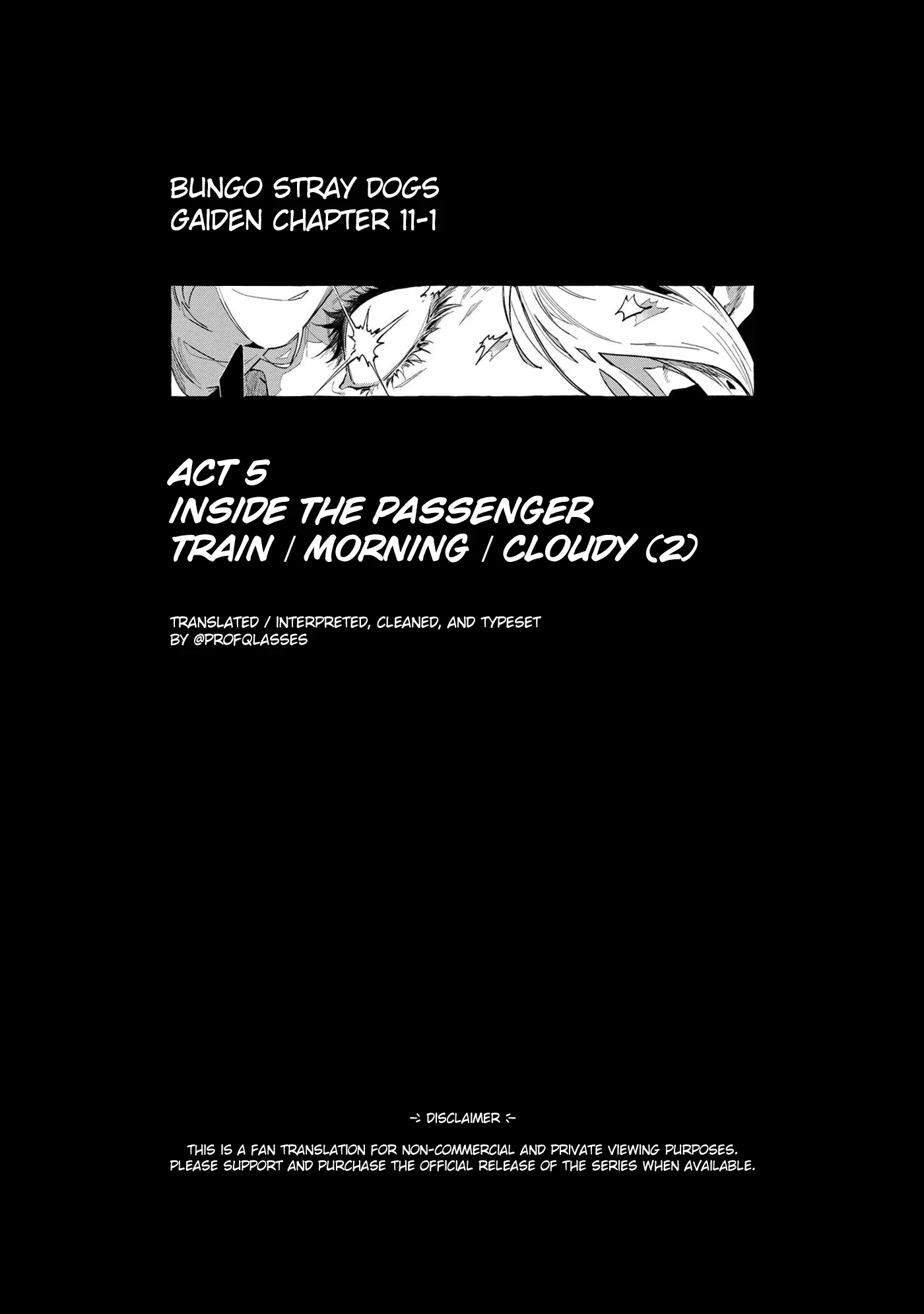 Bungou Stray Dogs Gaiden: Ayatsuji Yukito Vs. Kyougoku Natsuhiko - Chapter 11.1: Act 5: Inside The Passenger Train / Morning / Cloudy ②