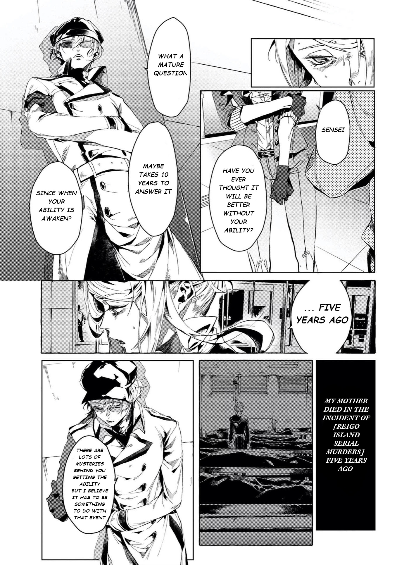 Bungou Stray Dogs Gaiden: Ayatsuji Yukito Vs. Kyougoku Natsuhiko - Chapter 5.1: Act 4: Justice Department/Morning/Sunny ①