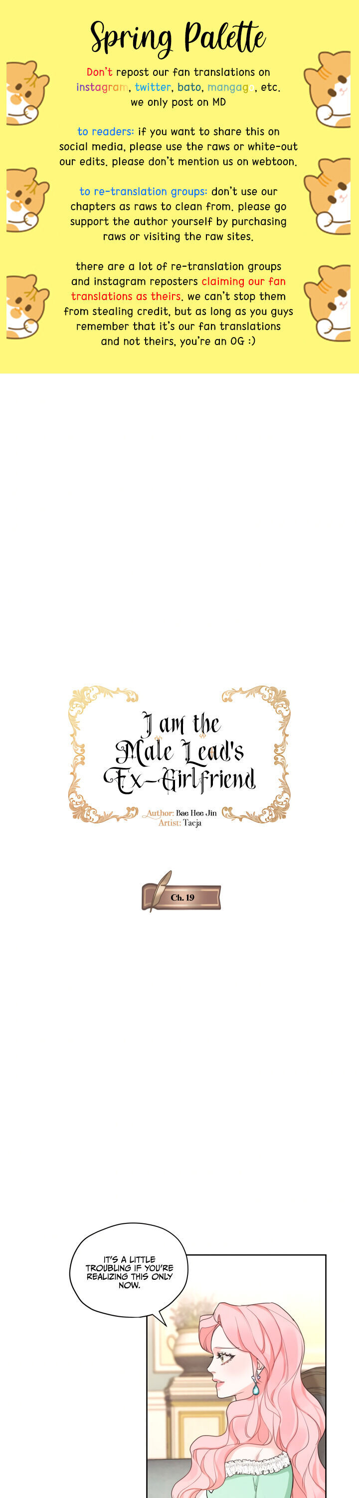 I Am The Male Lead’s Ex-Girlfriend - Chapter 19