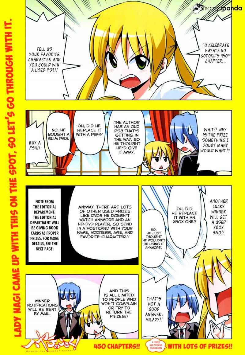 Hayate No Gotoku! - Chapter 450 : Make Sure To Enter