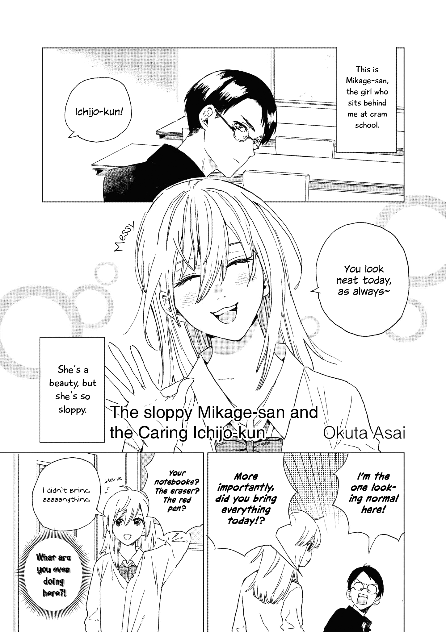 “It’s Too Precious And Hard To Read !!” 4P Short Stories - Vol.2 Chapter 46: The Sloppy Mikage-San And The Caring Ichijo-Kun [By Okuta Asai]