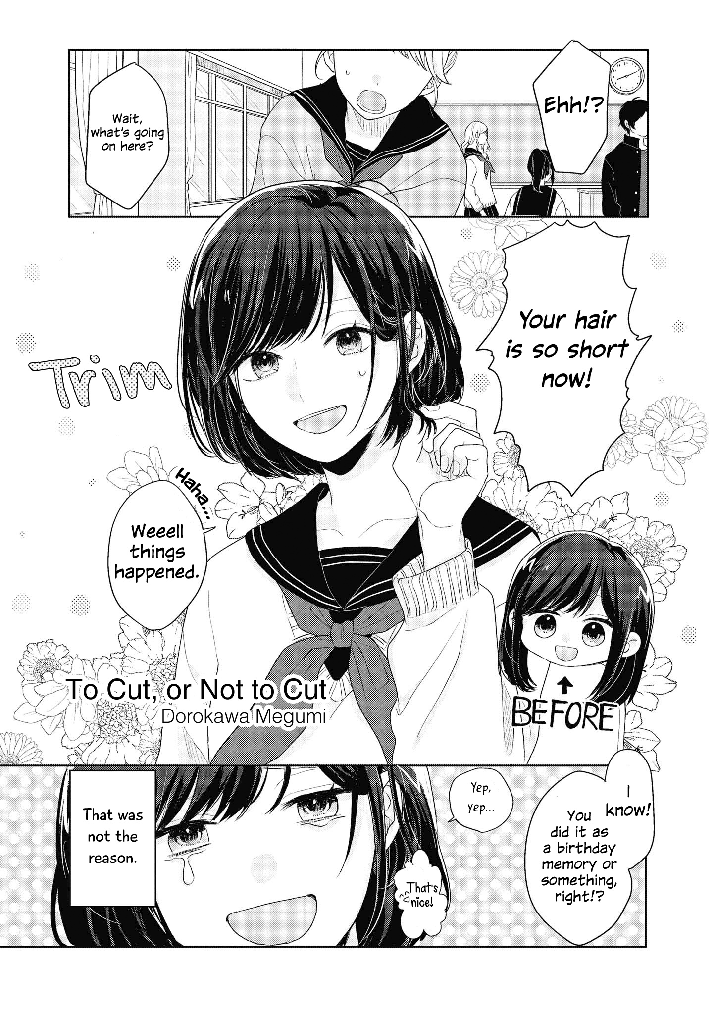 “It’s Too Precious And Hard To Read !!” 4P Short Stories - Vol.2 Chapter 27: To Cut, Or Not To Cut [By Megumi Dorokawa]