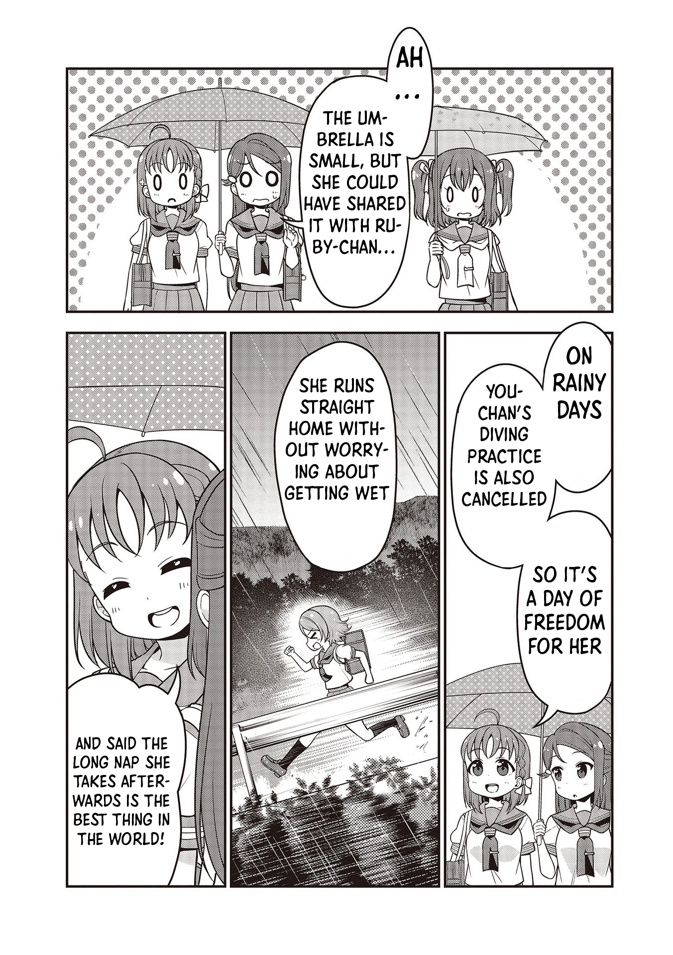 Love Live! Sunshine!! Maru's 4-Koma - Vol.2 Chapter 14: Ways To Spend A Rainy Day