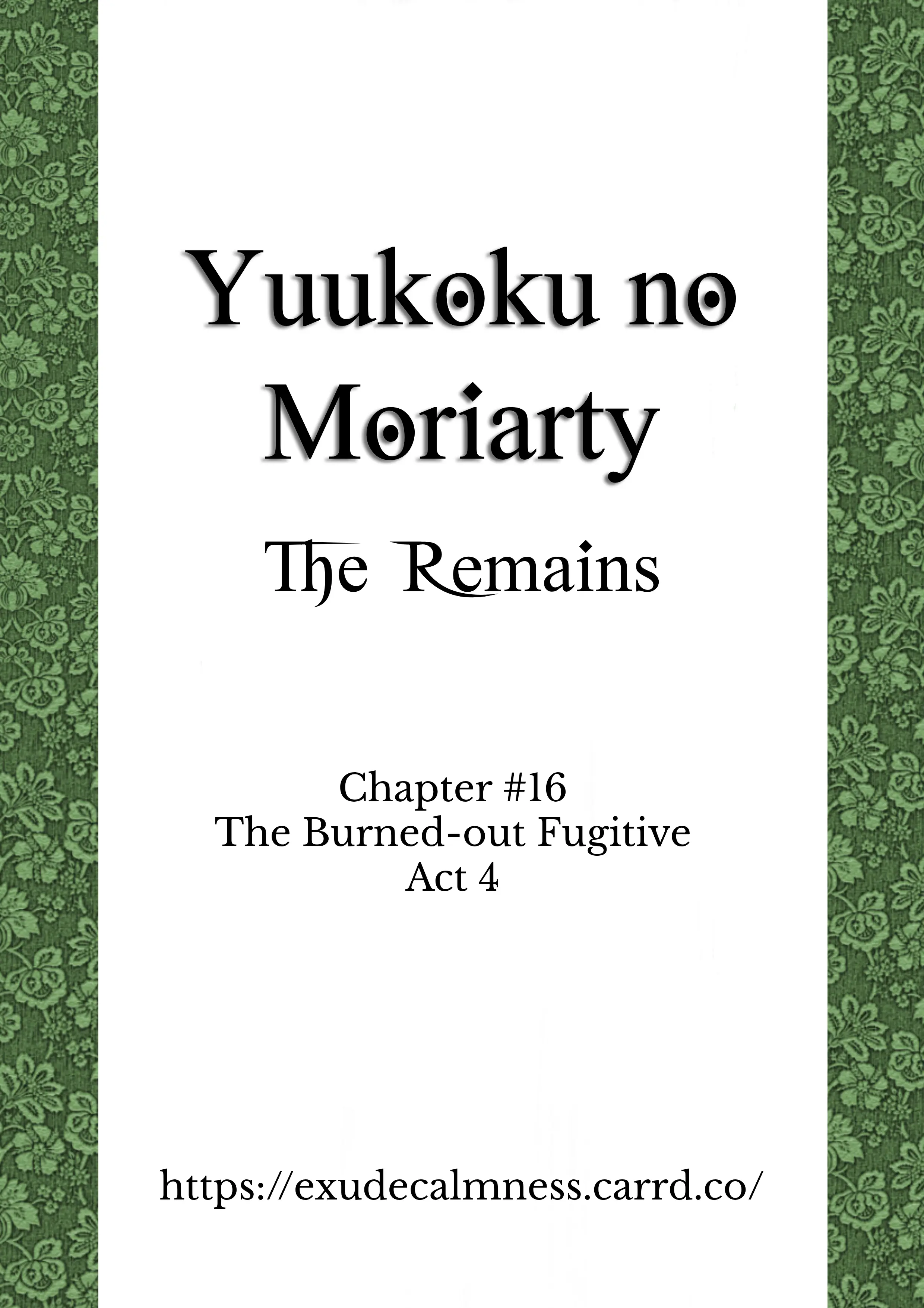 Yuukoku No Moriarty: The Remains - Vol.3 Chapter 16: The Burned-Out Fugitive, Act 4