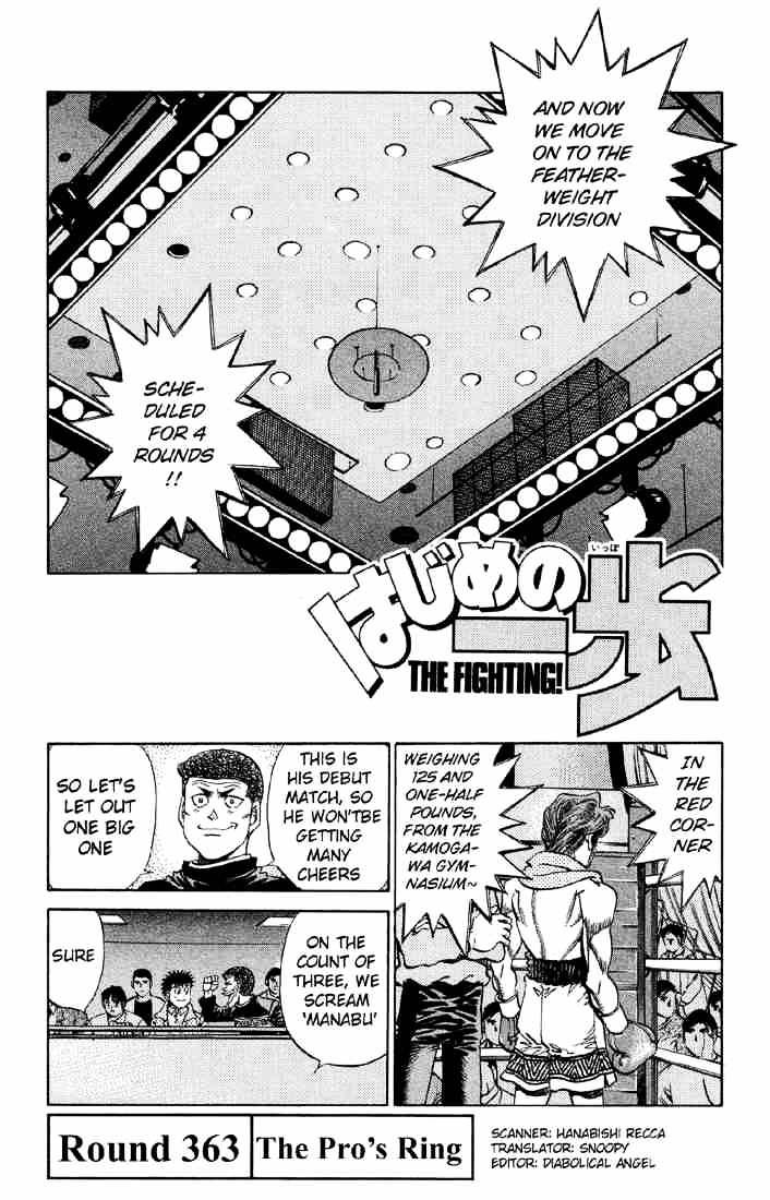 Hajime No Ippo - Chapter 363 : The Pros Ring