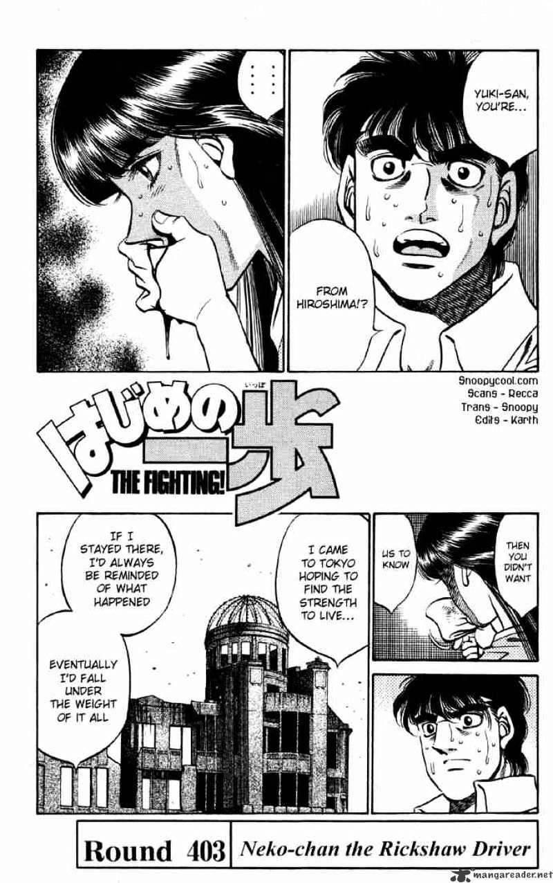 Hajime No Ippo - Chapter 403 : Neko-Chan The Rickshaw Driver