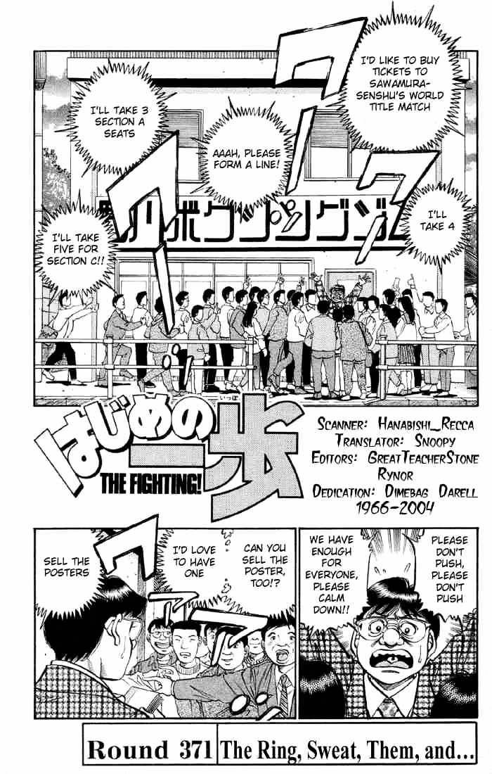 Hajime No Ippo - Chapter 371 : The Ring, Sweat, Them And