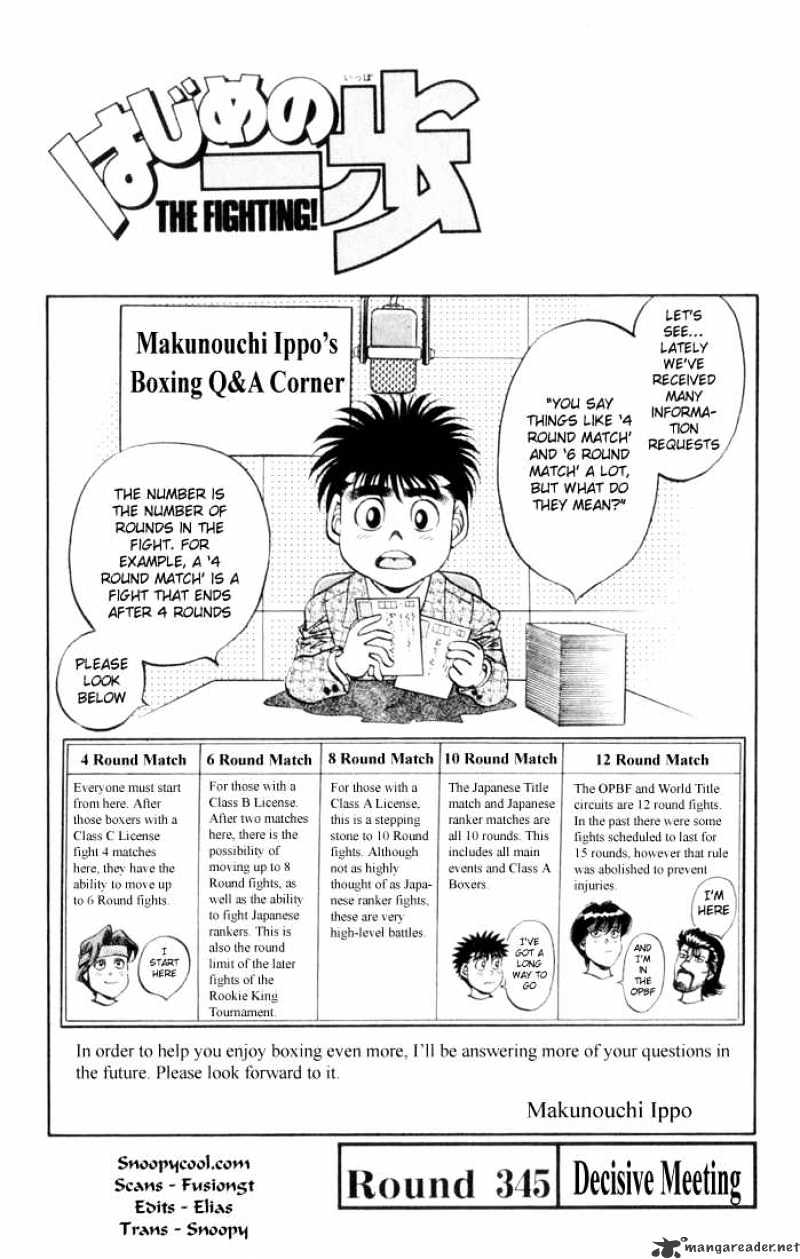 Hajime No Ippo - Chapter 345 : Desicive Meeting