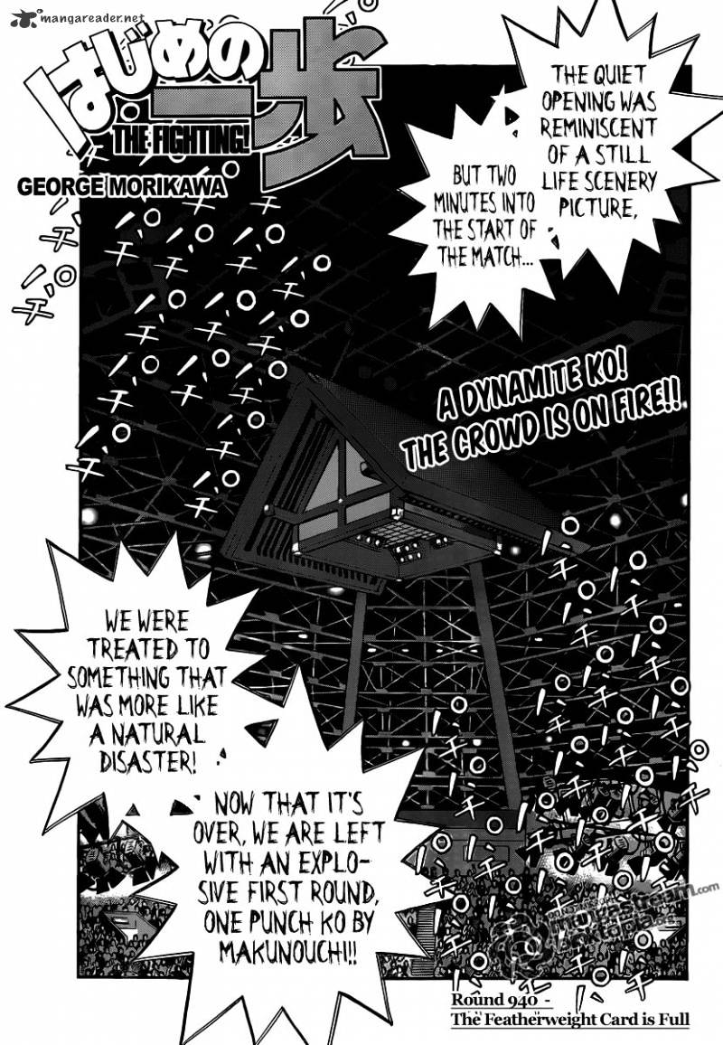 Hajime No Ippo - Chapter 940 : The Featherweight Card Is Full