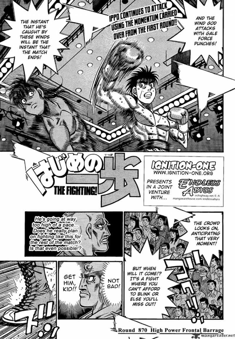 Hajime No Ippo - Chapter 870 : High Power Frontal Barrage