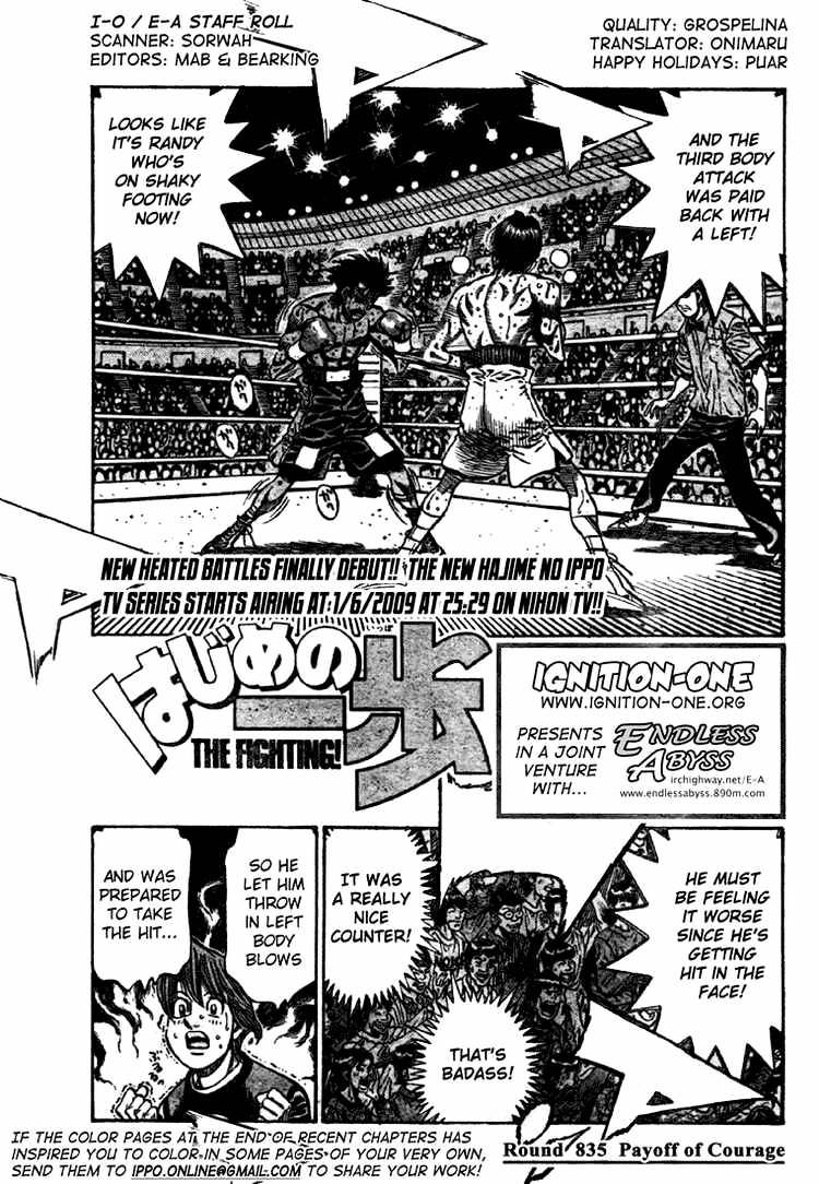 Hajime No Ippo - Chapter 835 : Payoff Of Courage