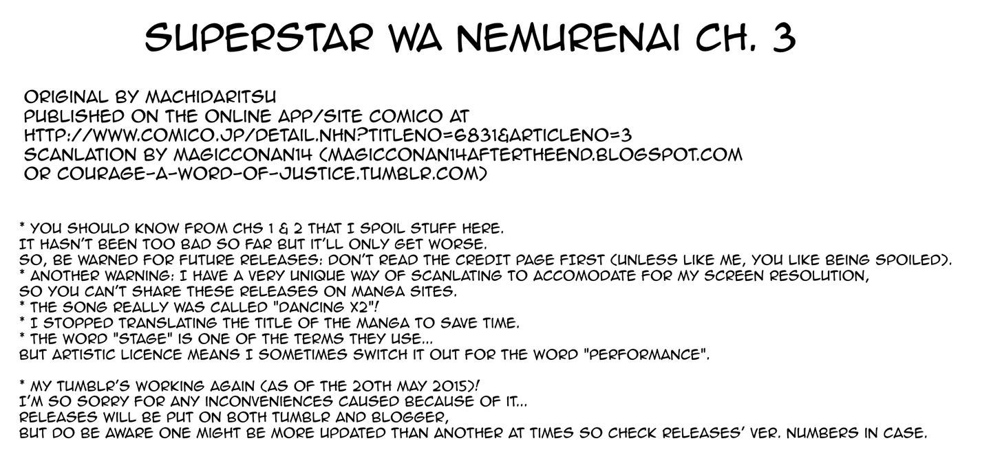 Superstar Wa Nemurenai. - Chapter 3