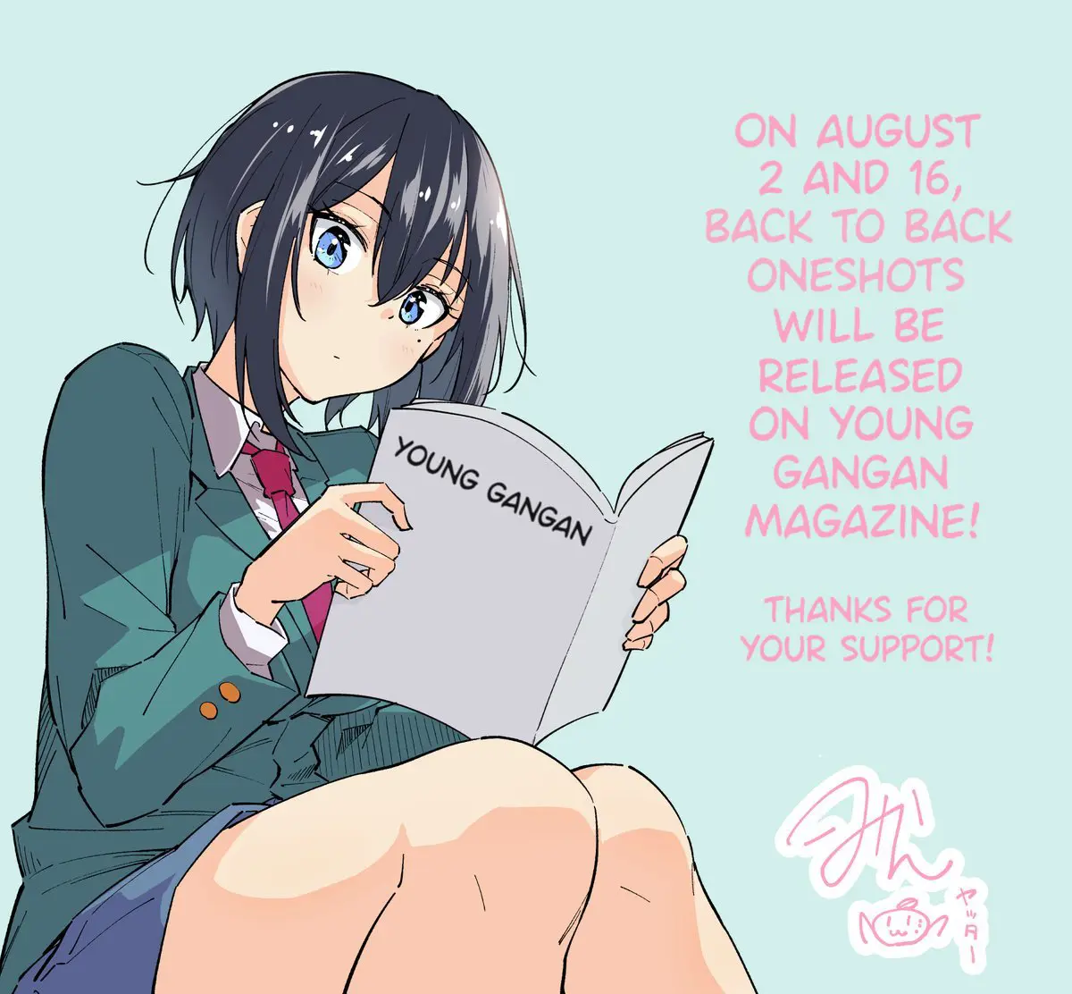 Sukina Hito Ga Sho-Tokattosuki To Shitte Kami Kiru Hanashi - Chapter 12.5: Young Gangan Oneshot Announcement.