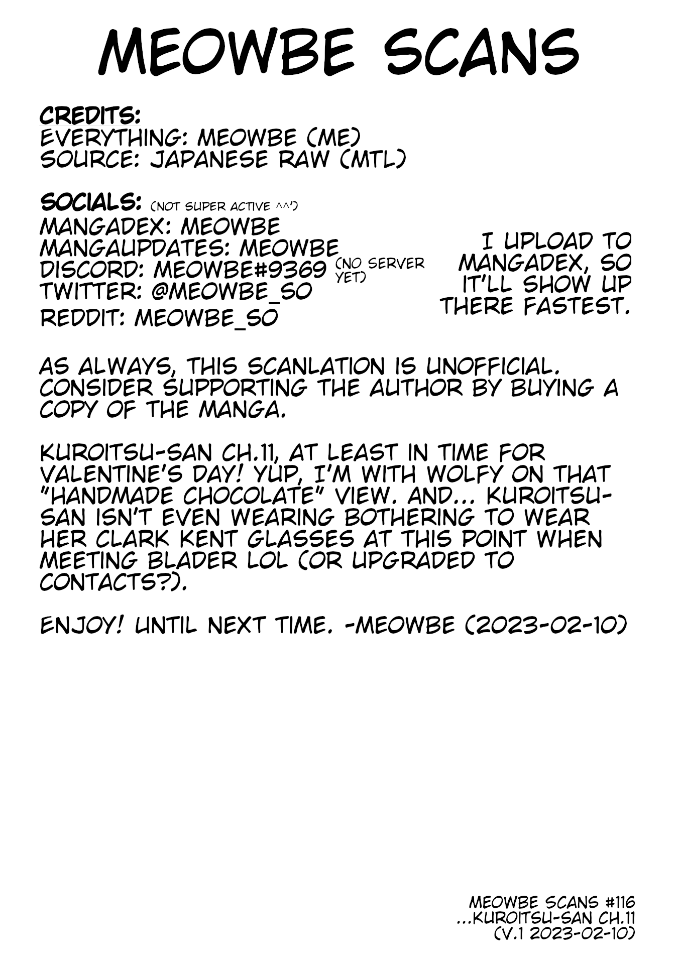 Kuroitsu-San In The Superhuman Research & Development Department - Chapter 11: Operation Terrifying Valentine's Day