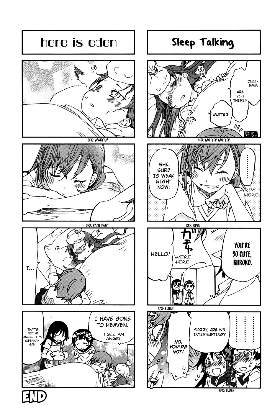 4-Koma Koushiki Anthology - Toaru Kagaku No Railgun X Toaru Majutsu No Index - Vol.1 Chapter 15 : The One-Way Ticket Of Next-Door Eden