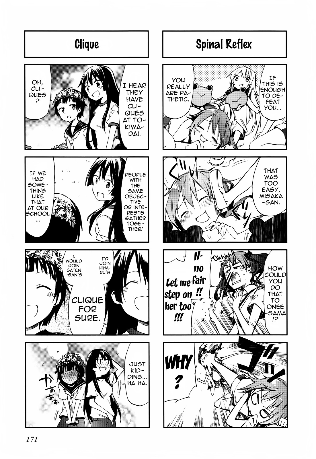 4-Koma Koushiki Anthology - Toaru Kagaku No Railgun X Toaru Majutsu No Index - Chapter 11 : Frog-Out