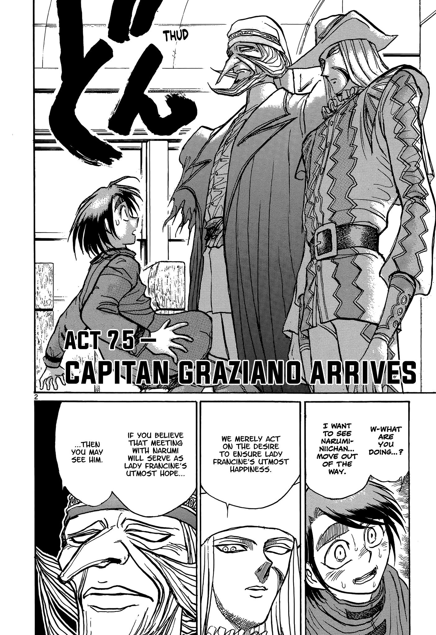 Karakuri Circus - Vol.42 Chapter 408: Deus Ex Machina - Act 75 - Capitan Graziano Arrives