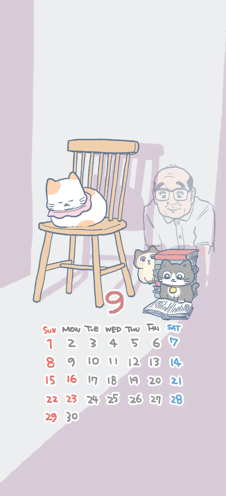 The Old Man Who Was Reincarnated As A Cat - Chapter 538.1: September Calendar/Wallpaper