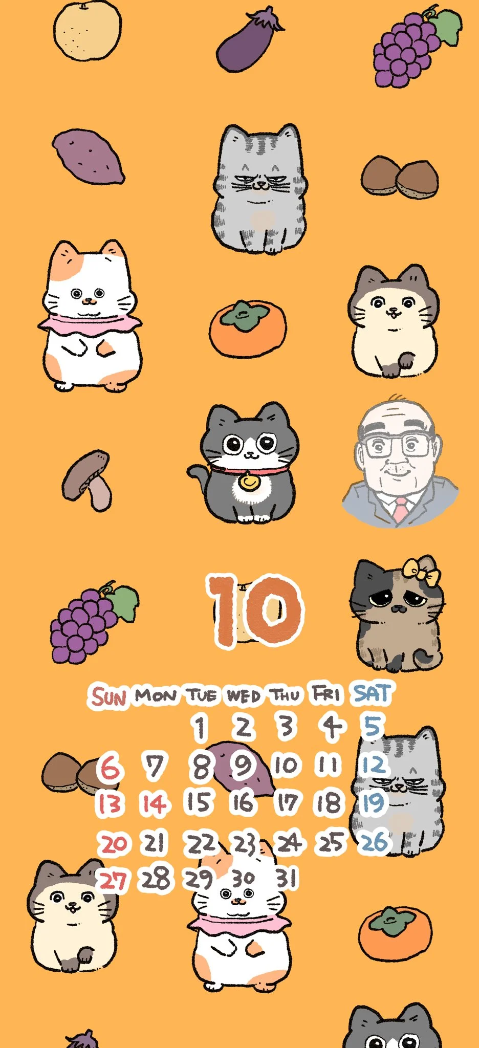 The Old Man Who Was Reincarnated As A Cat - Chapter 556.6: October Calendar/Wallpaper