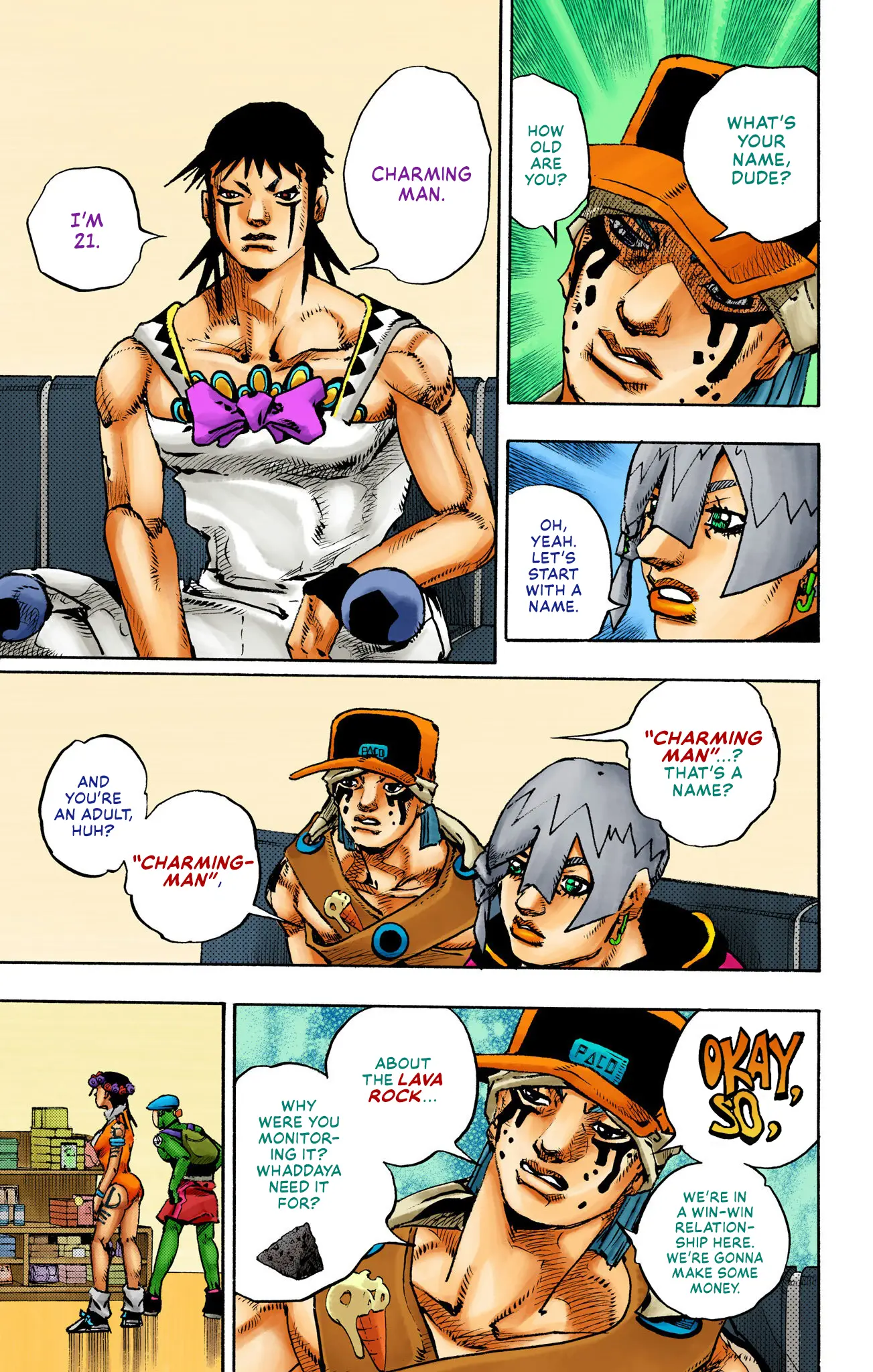 Jojo's Bizarre Adventure Part 9 - The Jojolands (Official Colored) - Vol.3 Chapter 12: Charming Man