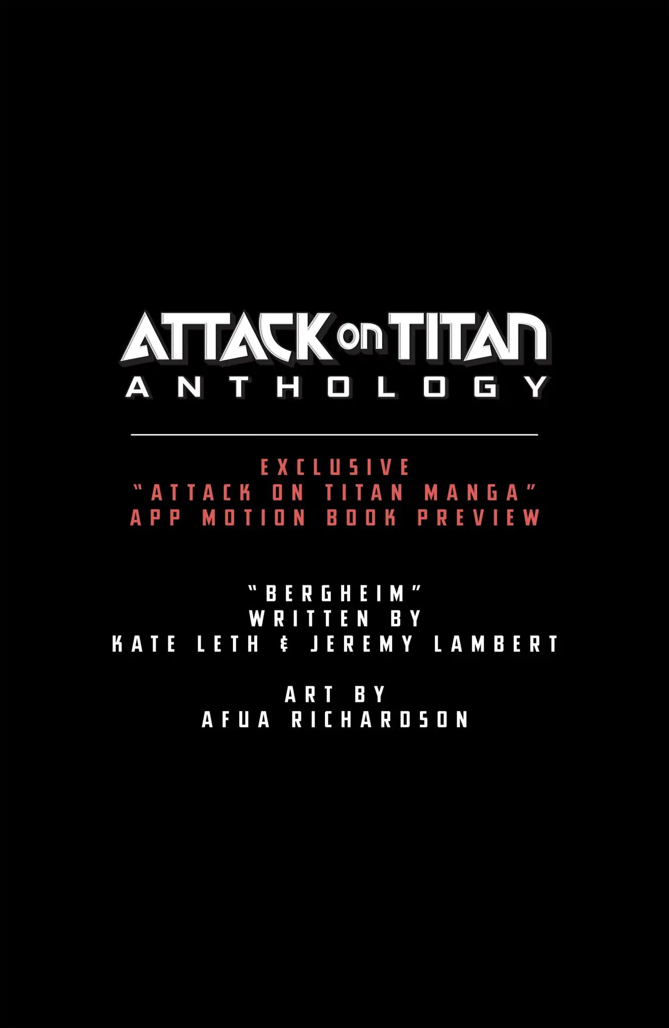 Attack On Titan Anthology - Vol.1  Exclusive "Attack On Titan Manga" App Motion Book Preview