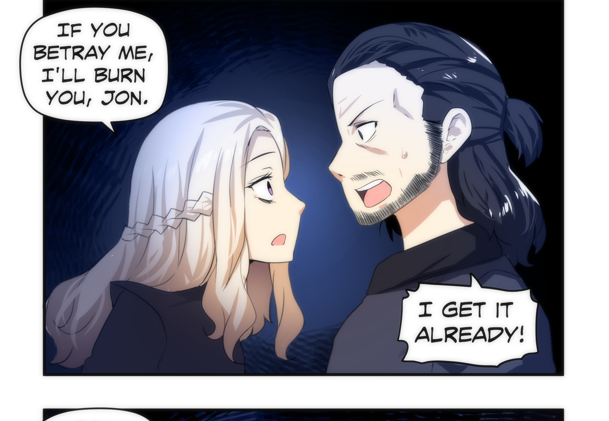 Meme Girls - Chapter 12.1: Kiss Your Auntie, Or Kings Landing Will Burn, Jon (1)