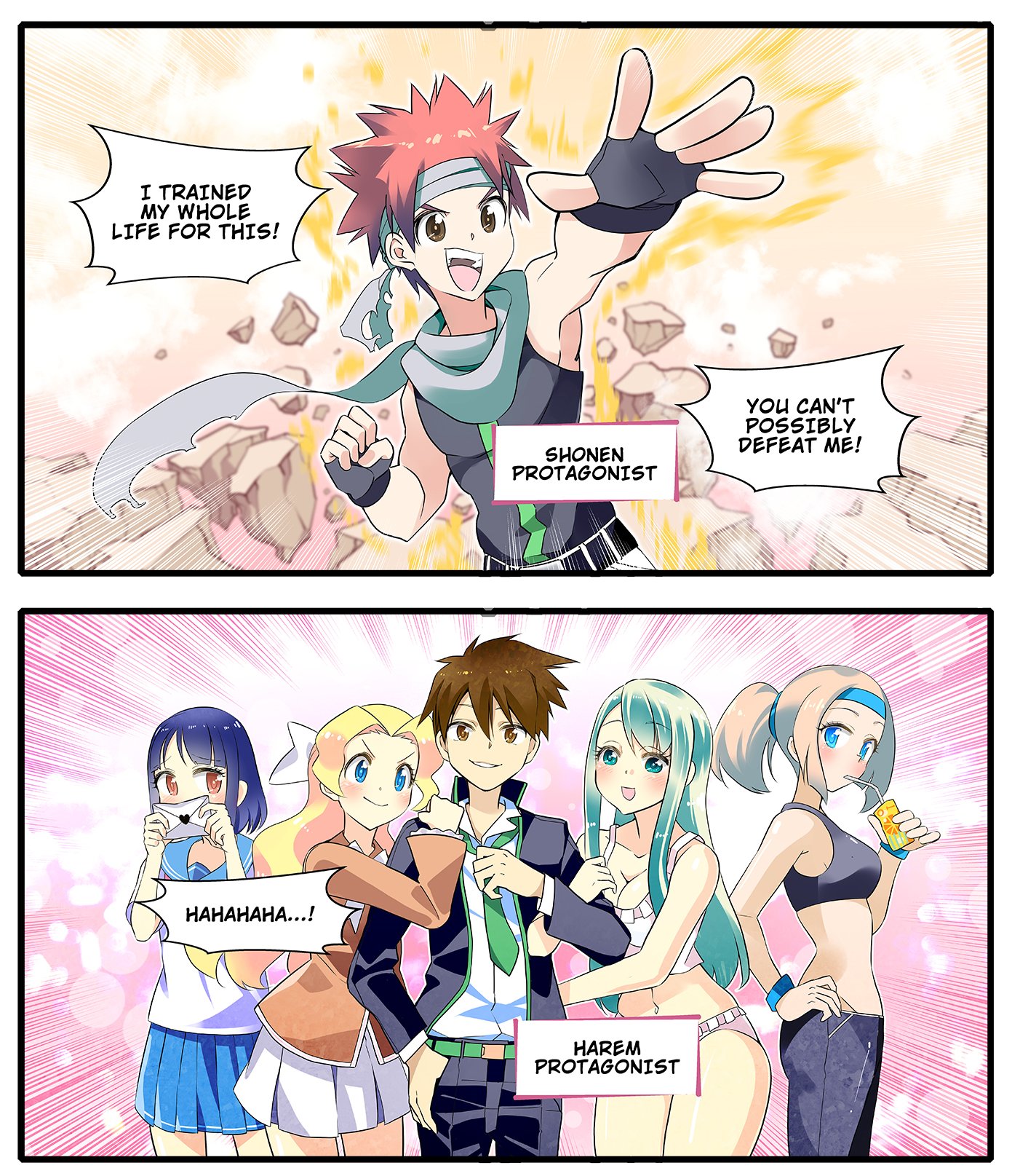 Meme Girls - Chapter 49.5: Shounen Protagonist Vs. Harem Protagonist! (Art By Jowa)