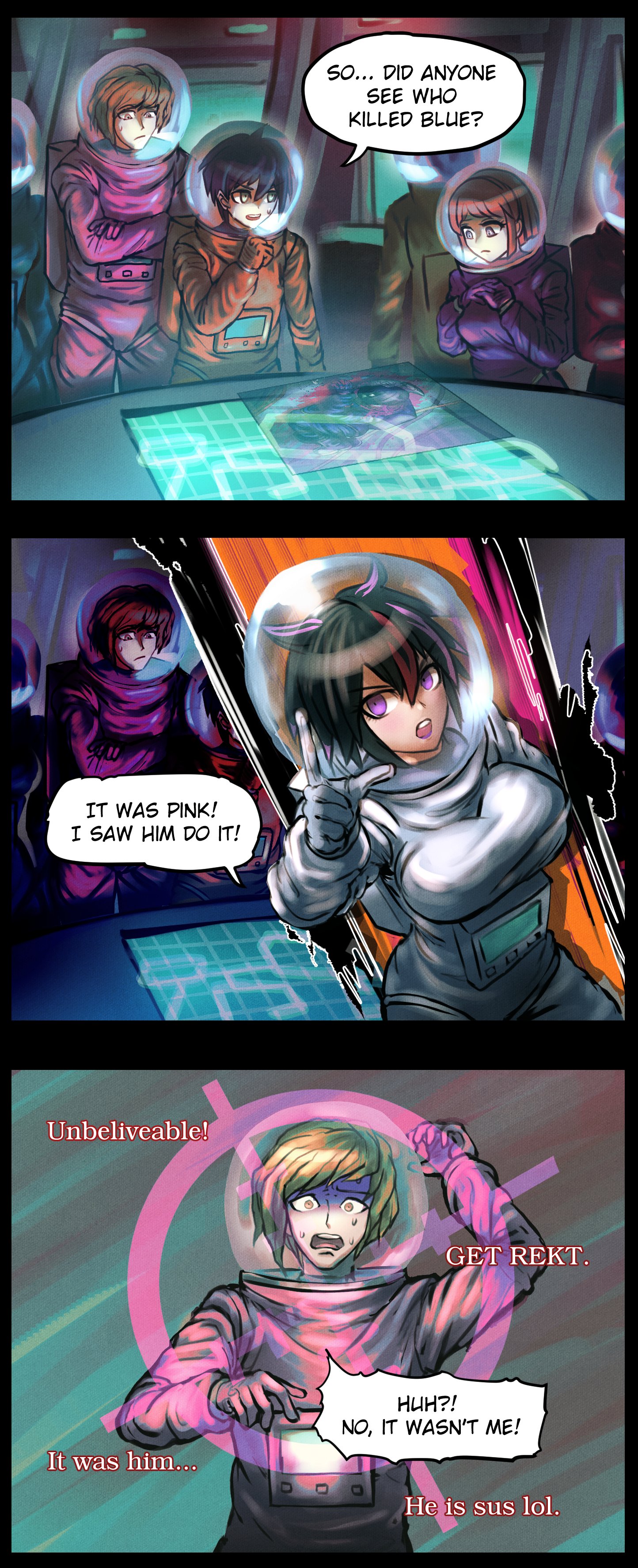 Meme Girls - Chapter 65.5: Danganronpa X Among Us (Art By Minsterphamduke)