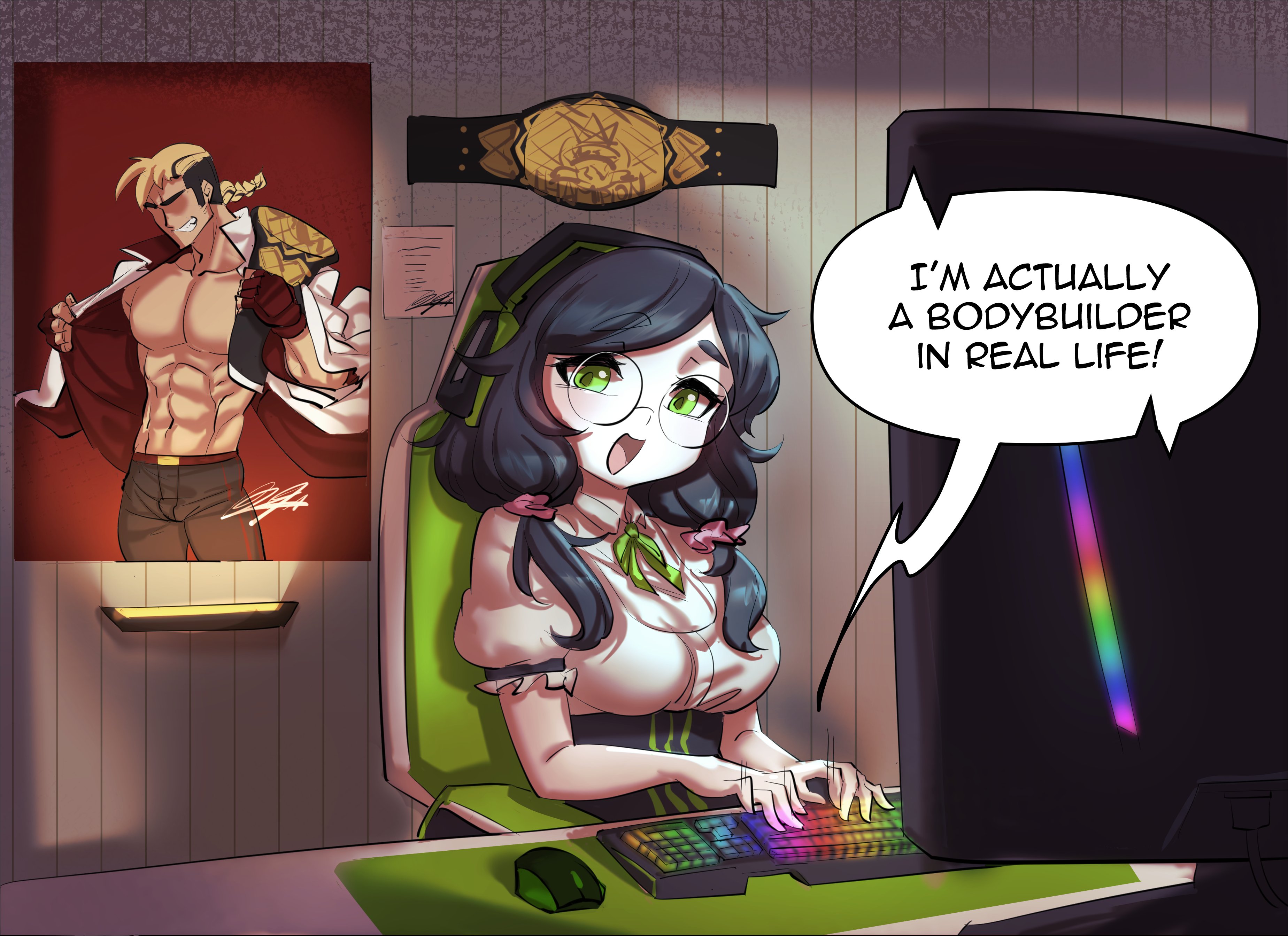 Meme Girls - Chapter 55.5: Manly Online Friendships! (Art By Ermaowu)