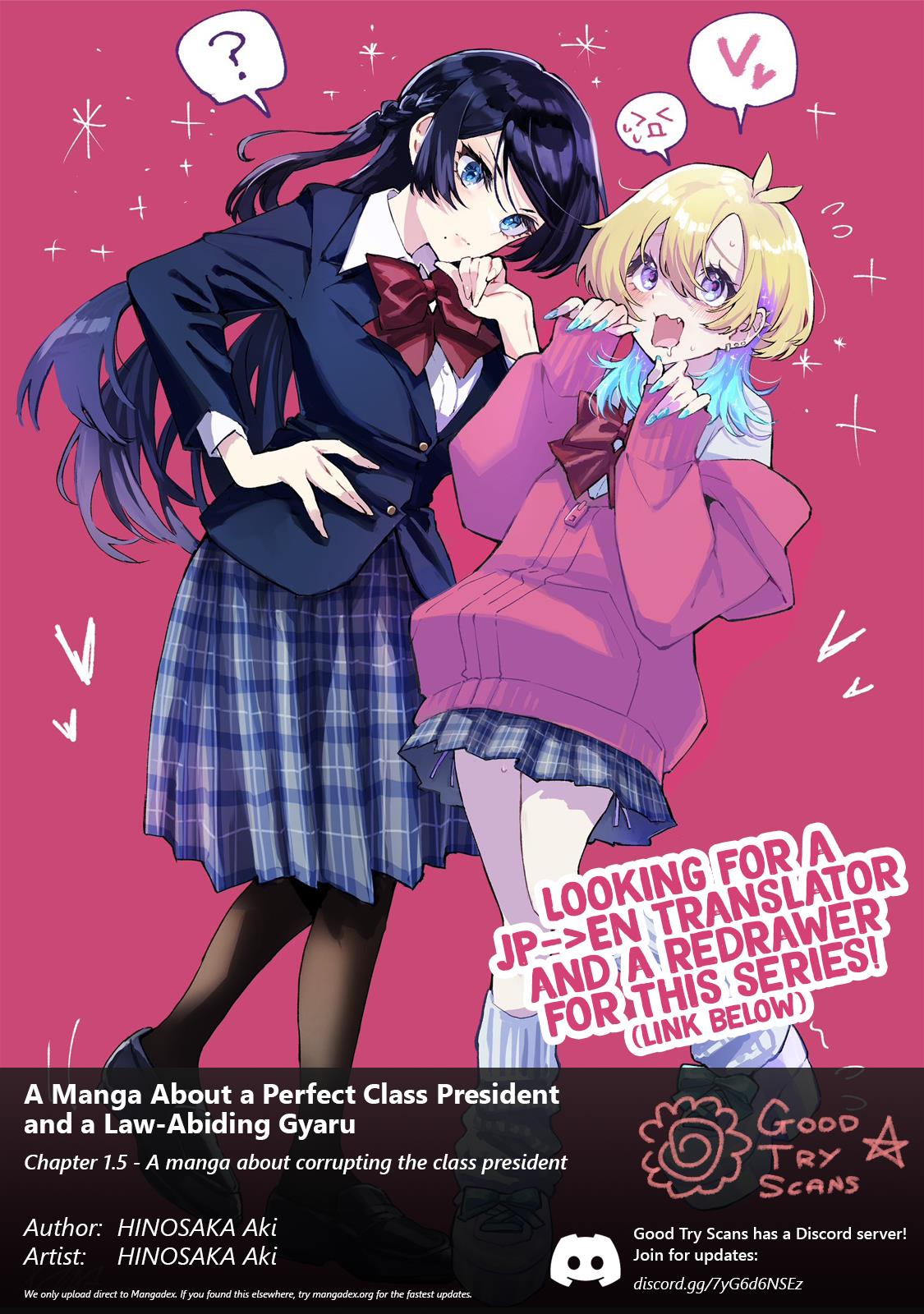 There's No Way I Could Date My Fave! - Chapter 1.5: A Manga About Corrupting The Class President