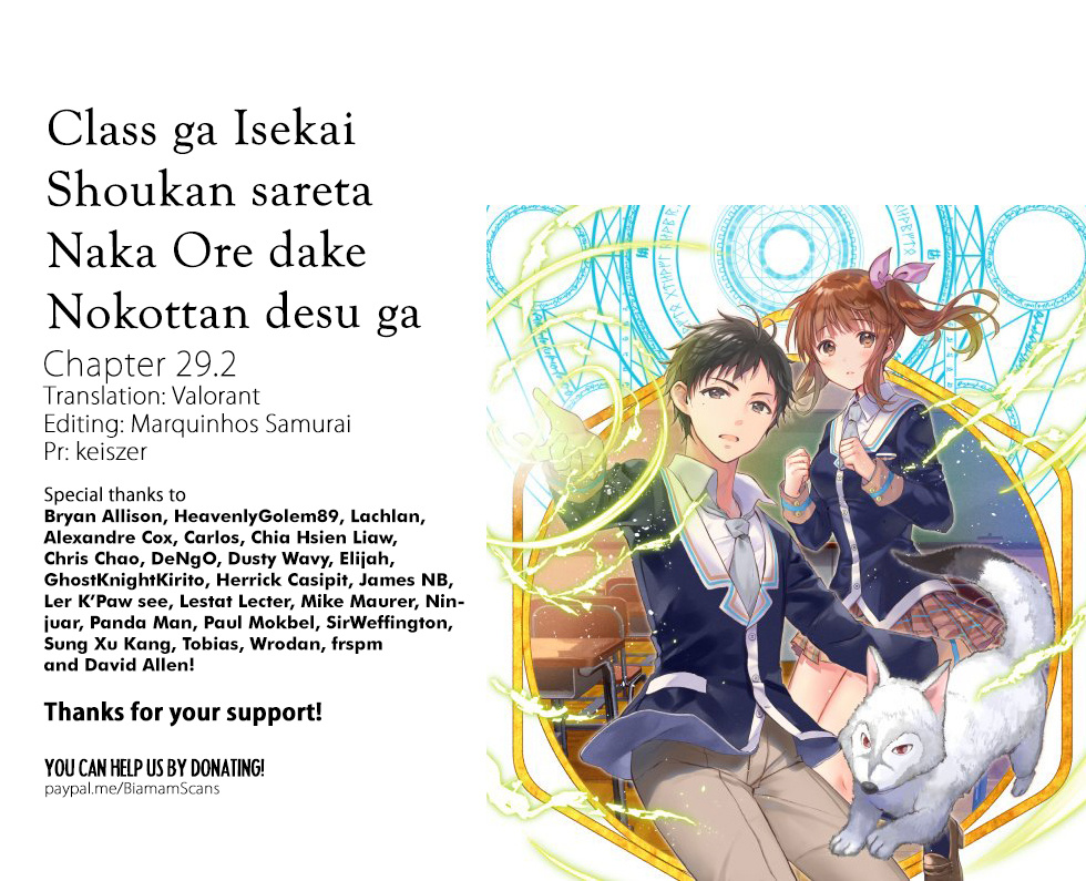 Class Ga Isekai Shoukan Sareta Naka Ore Dake Nokotta N Desu Ga - Chapter 29.2