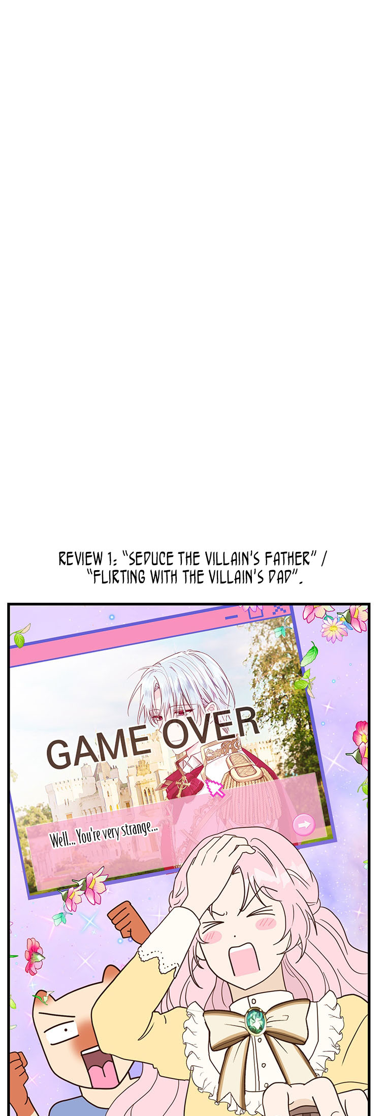 About A Webtoon Writer Possessing A Reviewer - Chapter 1: Seduce The Villain's Father” / “Flirting With The Villain's Dad