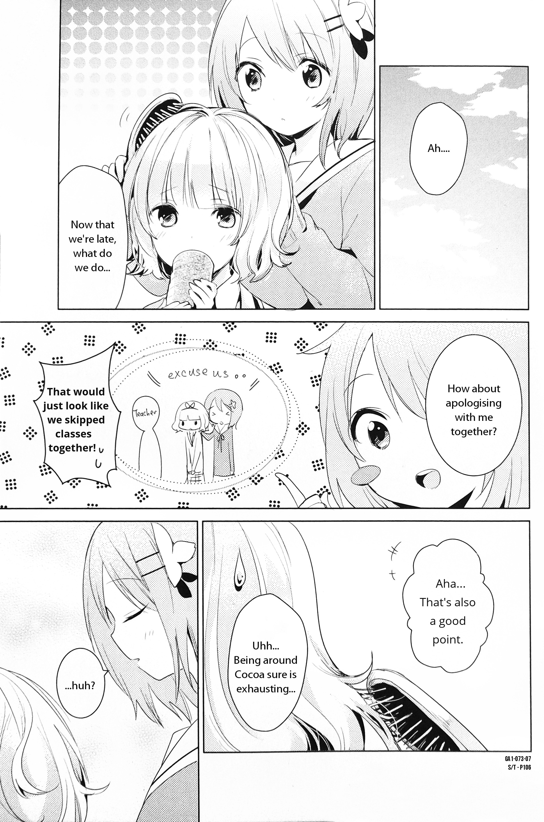 Gochuumon Wa Usagi Desu Ka? Anthology Comic - Vol.1 Chapter 10 : Reason For Being Late [By: Horiizumi Inco]