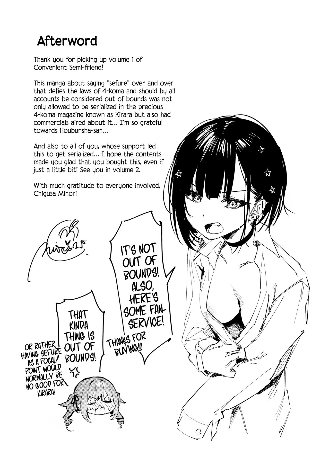 Convenient Semi-Friend - Vol.1 Chapter 11.5: Volume 1 Extras