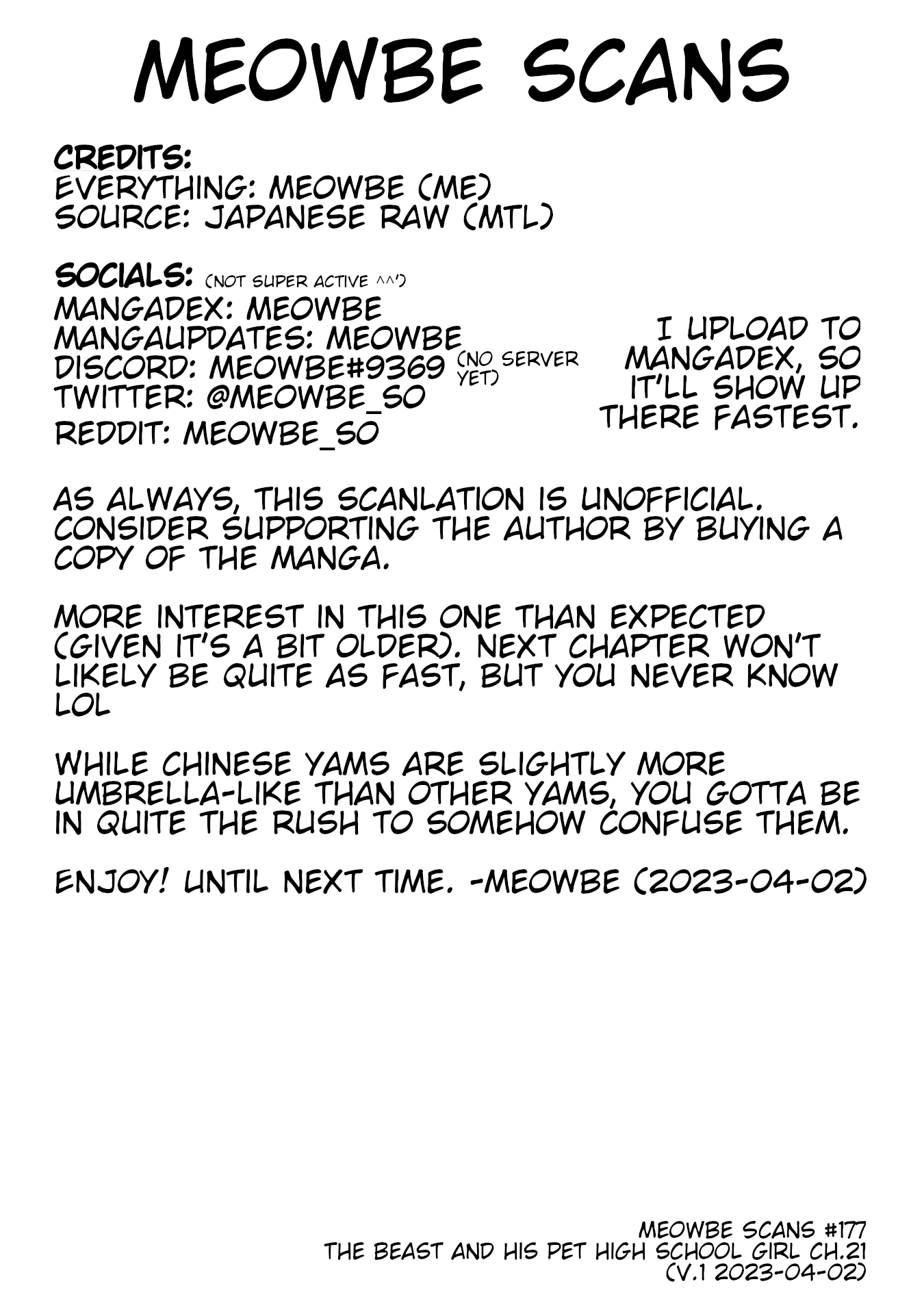 Kainushi Juujin To Pet Joshikousei - Vol.3 Chapter 21: Umbrella And Yam