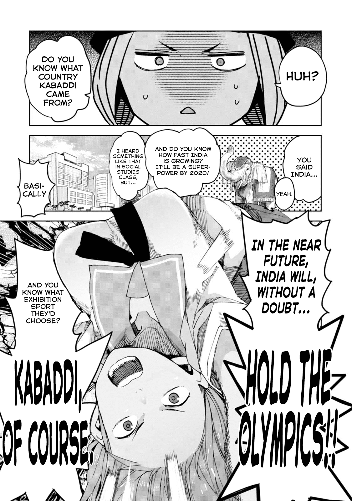 Chio-Chan No Tsuugakuro - Chapter 36: Chiharu, Kushitori-San, And Abhimanyu