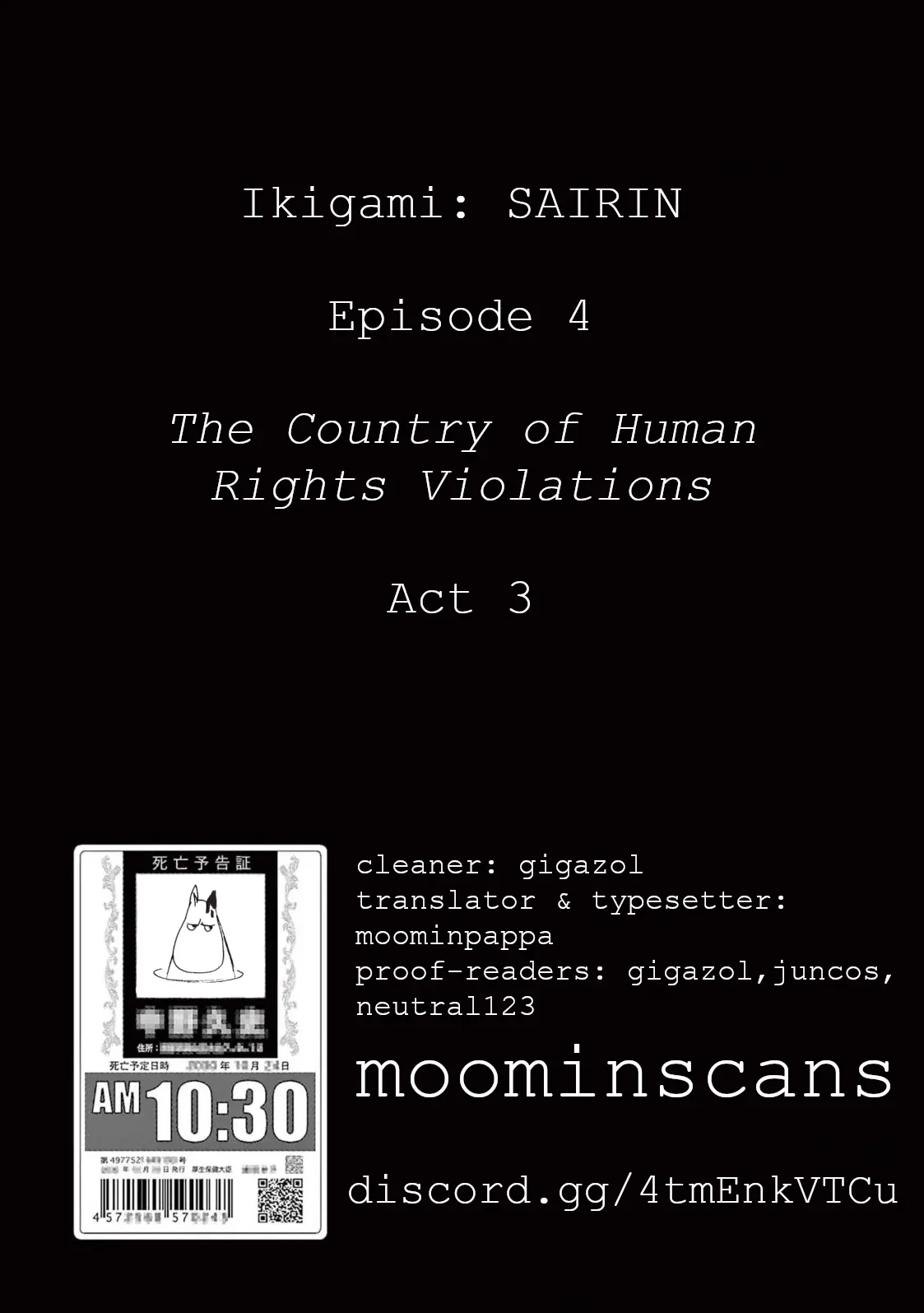 Ikigami Sairin - Vol.2 Chapter 4.3: The Country Of Human Rights Violations - Act 3