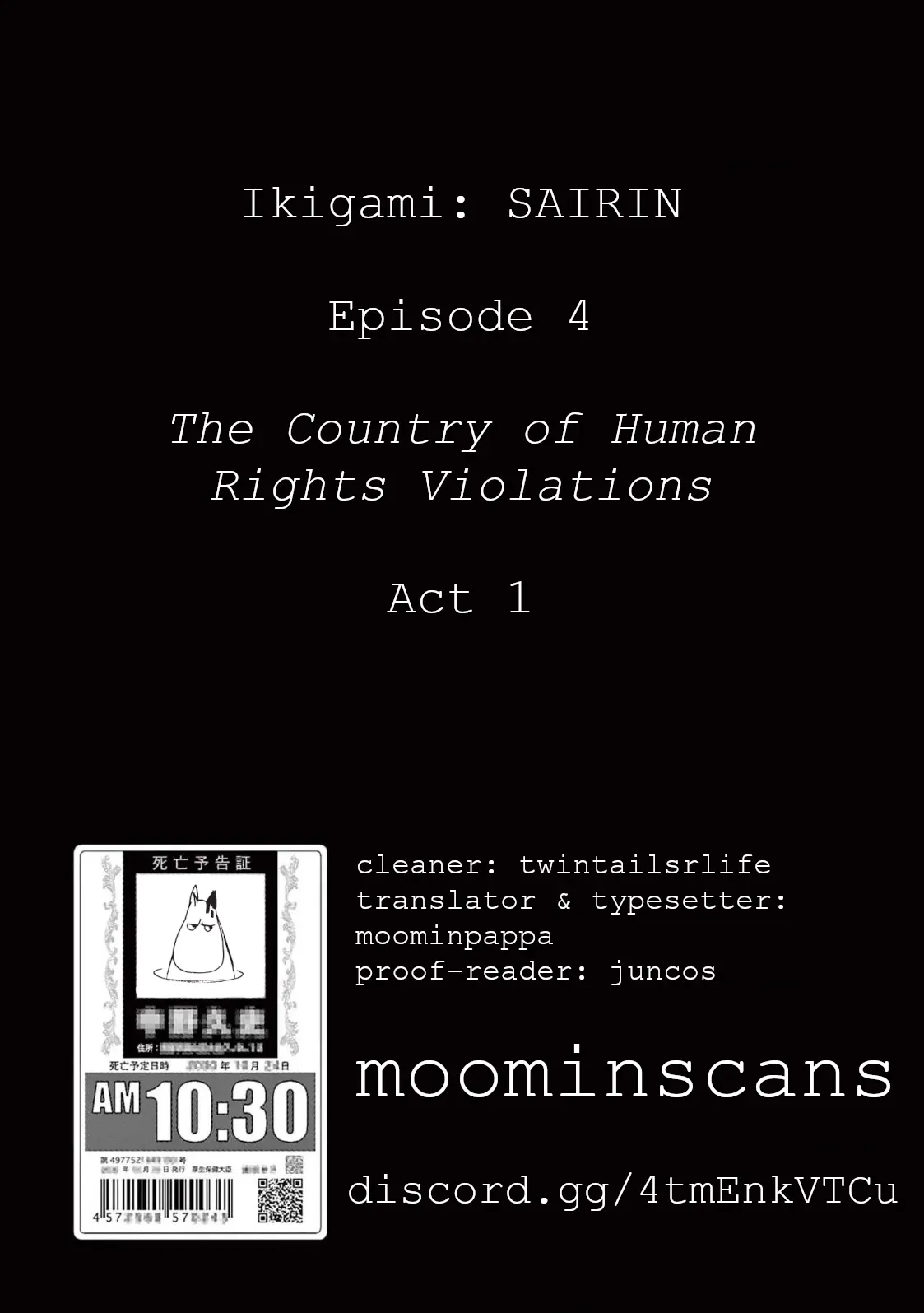 Ikigami Sairin - Vol.2 Chapter 4.1: The Country Of Human Rights Violations