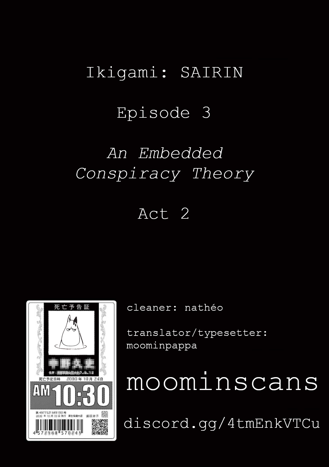 Ikigami Sairin - Vol.2 Chapter 3.2: An Embedded Conspiracy Theory - Act 2