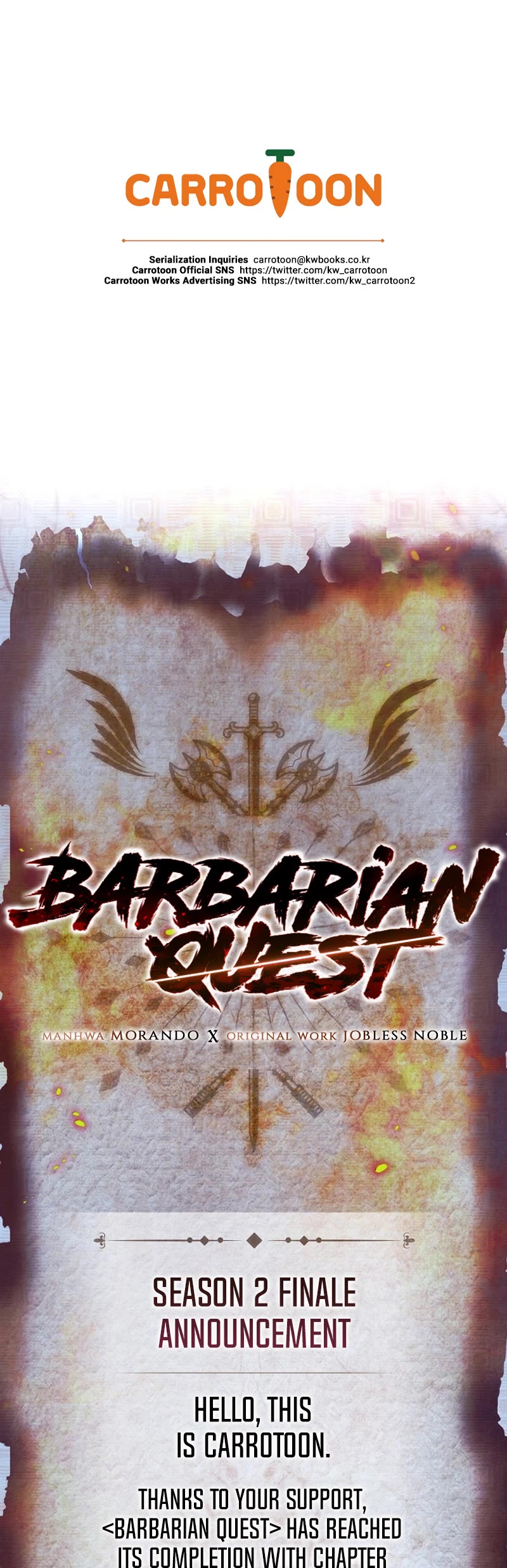 Barbarian Quest - Chapter 100: Season 2 End