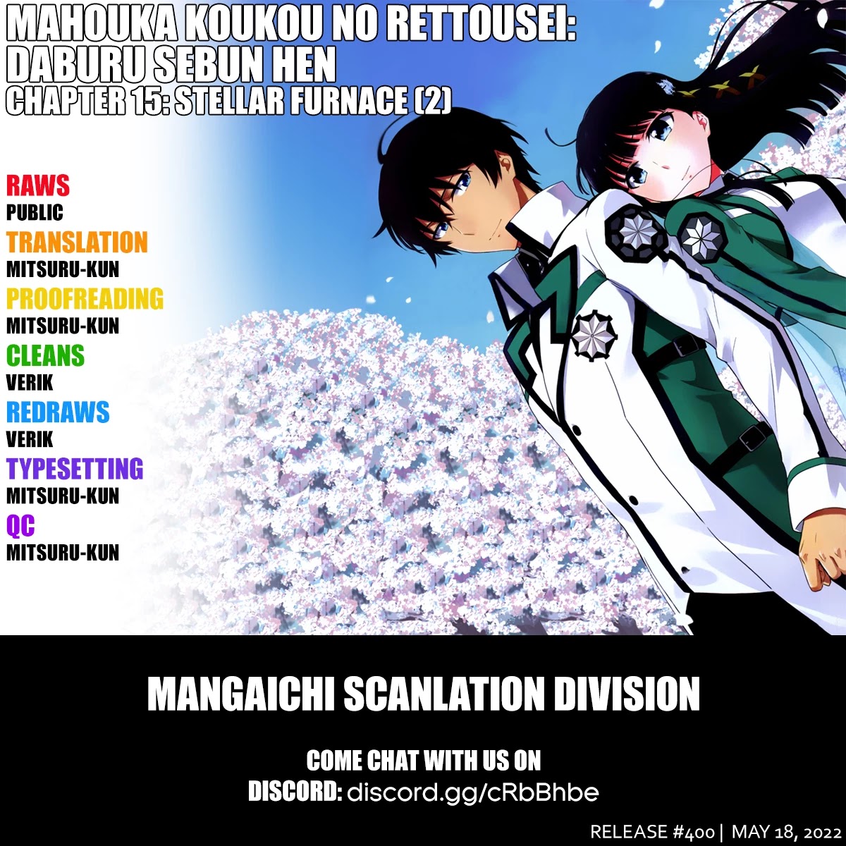 Mahouka Koukou No Rettousei - Double Seven Hen - Chapter 15: Stellar Furnace 2