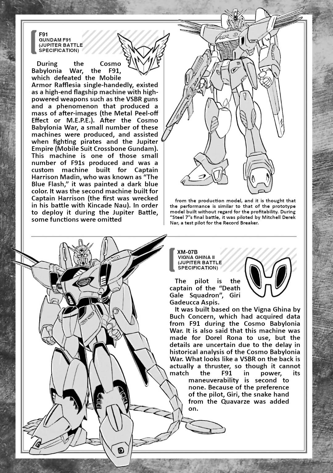 Kidou Senshi Crossbone Gundam Koutetsu No Shichinin - Vol.3 Chapter 15.5: Mechanical Notes