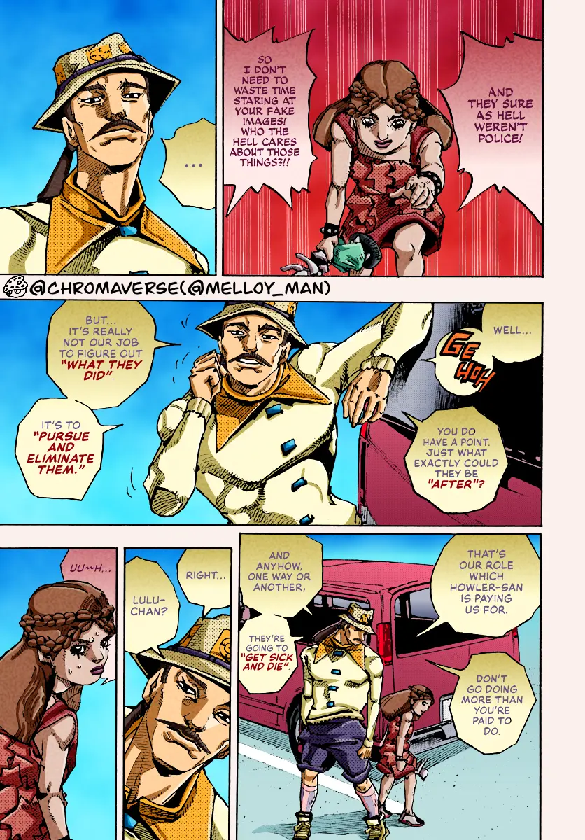 Jojo's Bizarre Adventure Part 9 - The Jojolands (Fan-Colored) - Chapter 17: That Girl's Bags' Groove Part 2