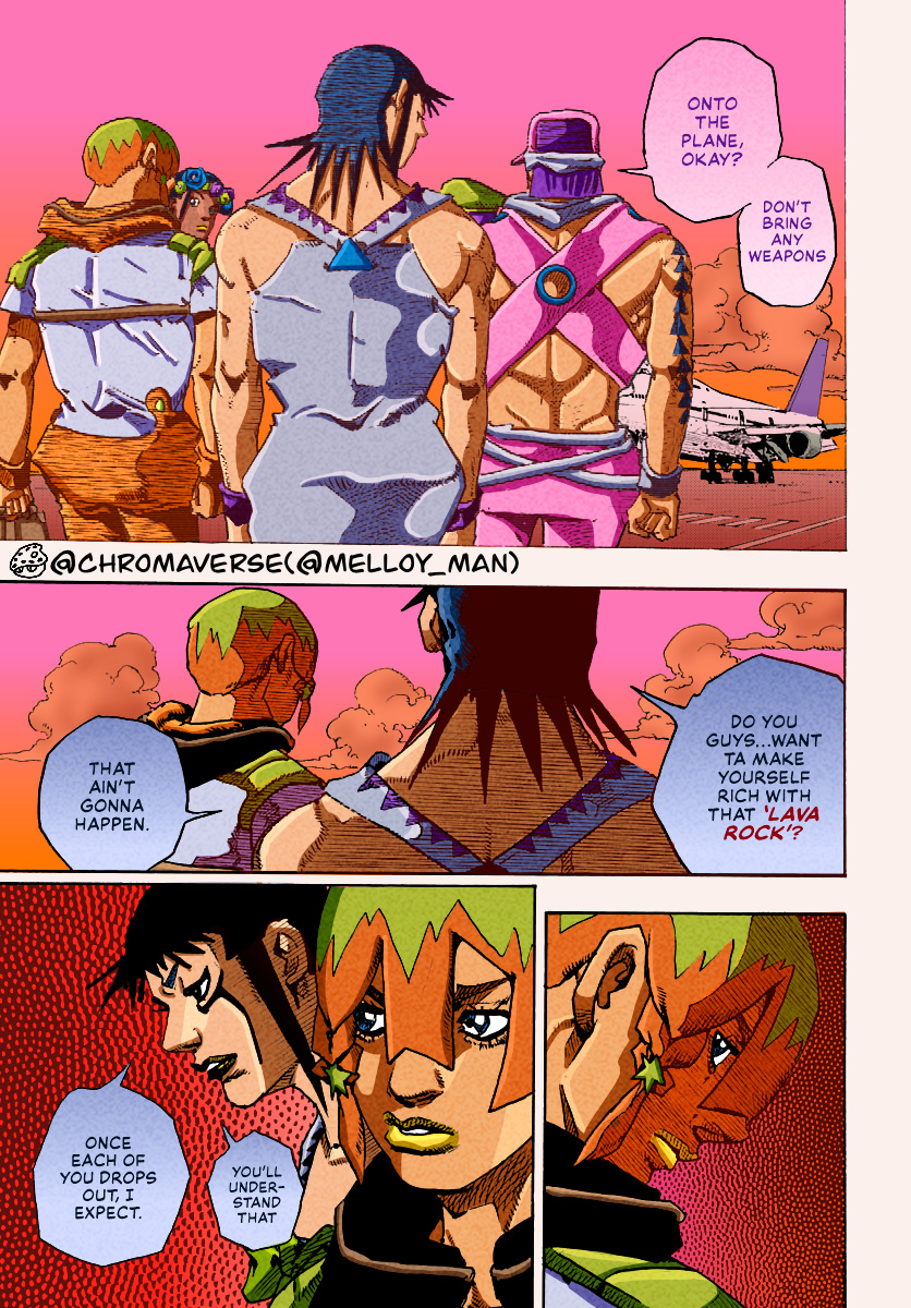 Jojo's Bizarre Adventure Part 9 - The Jojolands (Fan-Colored) - Chapter 12: His Name Is “Charmingman”