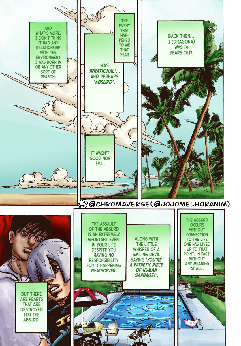 Jojo's Bizarre Adventure Part 9 - The Jojolands (Fan-Colored) - Chapter 13: "The Absurd Event That Happened To Me That Year"